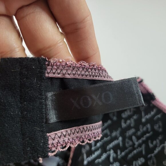 XoXo Lace Trim Adjustable Strap Padded Push Up Bra 36D Women Black - Picture 7 of 11